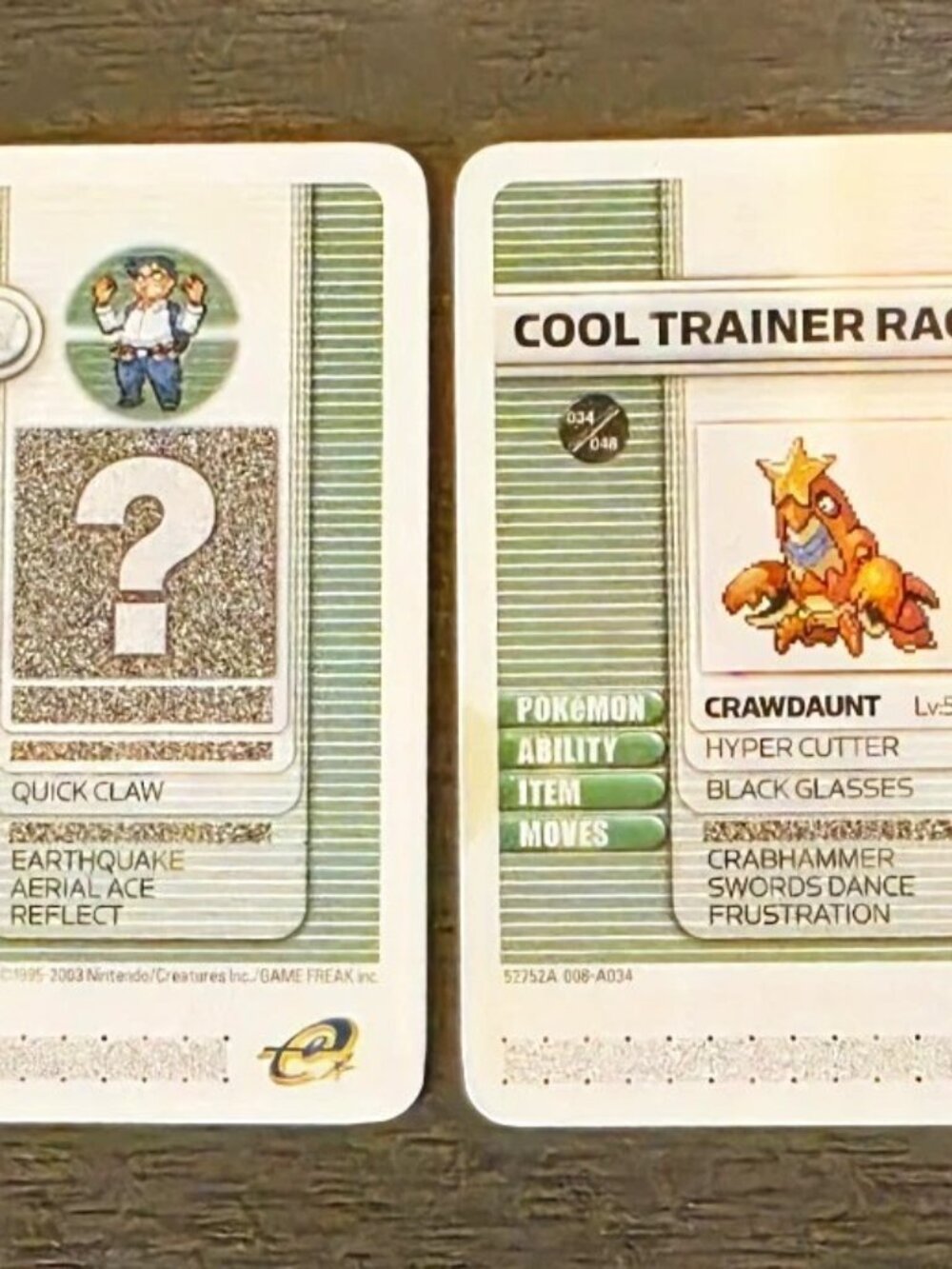 Nintendo Pokemon Battle e-Card 2-Card Lot Collector Stuart/Cool Trainer (GBA)